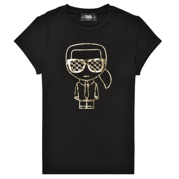 Oblačila Deklice Majice s kratkimi rokavi Karl Lagerfeld UNVEDIFE Črna