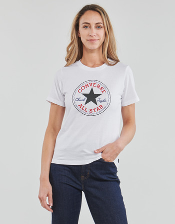 Oblačila Ženske Majice s kratkimi rokavi Converse Chuck Patch Classic Tee Bela