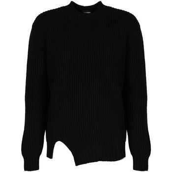 Oblačila Moški Puloverji Les Hommes LHK108 647U | Round Neck Asymetric Sweater Črna