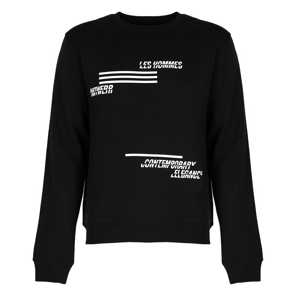 Oblačila Moški Puloverji Les Hommes LJH202-757P | Sweatshirt Črna