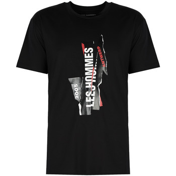 Oblačila Moški Majice s kratkimi rokavi Les Hommes LJT224-710P | Logo Črna