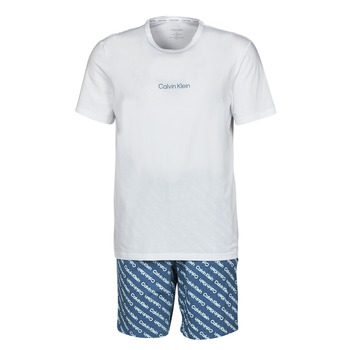 Oblačila Moški Pižame & Spalne srajce Calvin Klein Jeans SHORT SET Bela