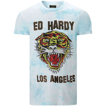 Oblačila Moški Majice s kratkimi rokavi Ed Hardy - Los tigre t-shirt turquesa Modra