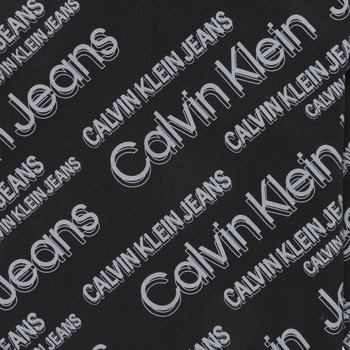 Calvin Klein Jeans SLANTED AOP LOGO RELAXED HOODIE Črna