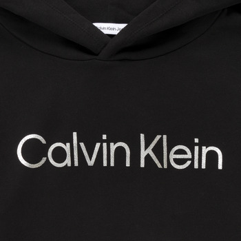 Calvin Klein Jeans INSTITUTIONAL SILVER LOGO HOODIE Črna