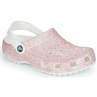Čevlji  Deklice Cokli Crocs Classic Glitter Clog K Bela / Rožnata