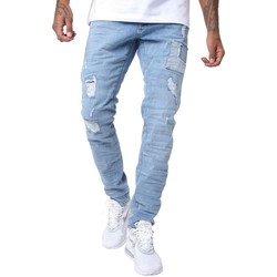 Oblačila Moški Kavbojke slim Project X Paris Jeans skinny avec empiècements style patch bleu clair