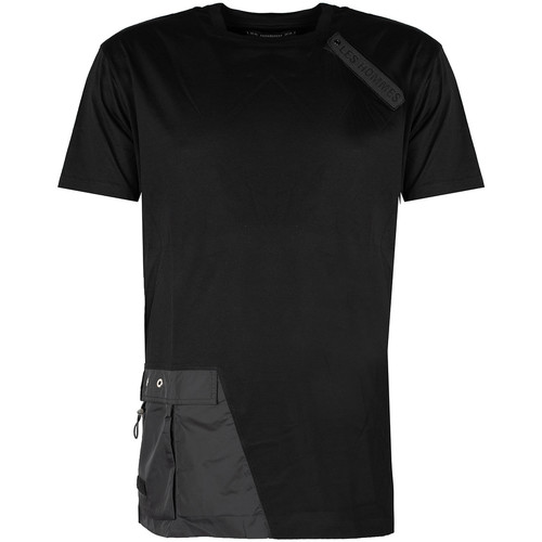 Oblačila Moški Majice s kratkimi rokavi Les Hommes LKT152 703 | Oversized Fit Mercerized Cotton T-Shirt Črna
