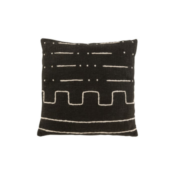 Dom Zunanji tekstil J-line COUSSIN DESSIN GRAPH 1 COT NOI (45x45x1cm) Črna