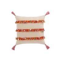 Dom Zunanji tekstil J-line COUSSIN 3RANG FRAN COT BEI/MIX (45x45x3cm) Oranžna