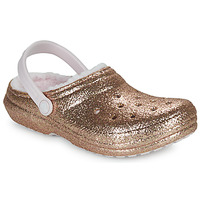 Čevlji  Deklice Cokli Crocs Classic Lined Glitter Clog T Pozlačena