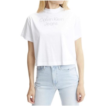 Oblačila Ženske Majice s kratkimi rokavi Calvin Klein Jeans  Bela