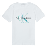 Oblačila Otroci Majice s kratkimi rokavi Calvin Klein Jeans MONOGRAM LOGO T-SHIRT Bela