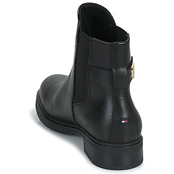 Tommy Hilfiger Coin Leather Flat Boot Črna