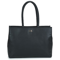 Torbice Ženske Nakupovalne torbe Calvin Klein Jeans RE-LOCK SHOPPER W/LAPTOP POUCH Črna