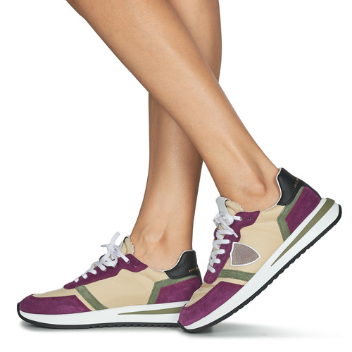 Philippe Model TROPEZ 2.1 LOW WOMAN Bež / Vijolična / Kaki