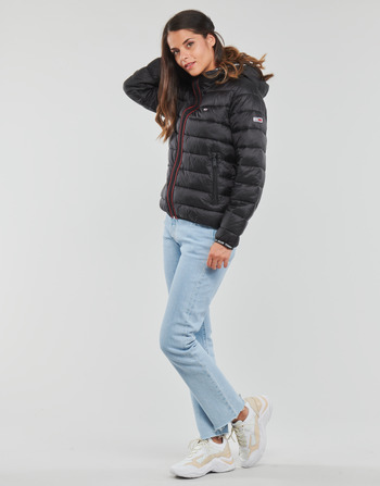 Tommy Jeans TJW QUILTED TAPE HOODED JACKET Črna