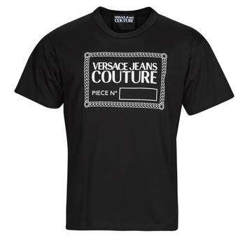 Oblačila Moški Majice s kratkimi rokavi Versace Jeans Couture 73GAHT11-899 Črna / Bela