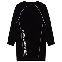 Oblačila Deklice Kratke obleke Karl Lagerfeld Z12225-09B Črna