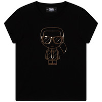 Oblačila Deklice Majice s kratkimi rokavi Karl Lagerfeld Z15386-09B Črna