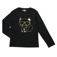 Oblačila Deklice Majice z dolgimi rokavi Karl Lagerfeld Z15391-09B Črna