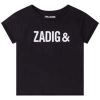 Oblačila Deklice Majice s kratkimi rokavi Zadig & Voltaire X15369-09B Črna