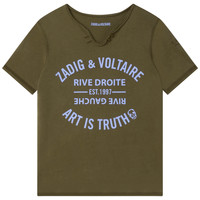Oblačila Dečki Majice s kratkimi rokavi Zadig & Voltaire X25336-64E Kaki