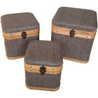 Dom Kovčki in škatle za shranjevanje Signes Grimalt Vintage Boxes Skladiščenje 3 Enote Siva