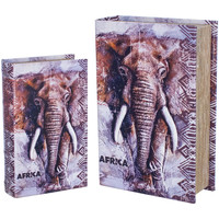 Dom Košare / škatle in košarice Signes Grimalt Knjiga Box Elephant 2 Enota Siva