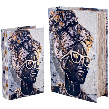 Dom Košare / škatle in košarice Signes Grimalt African Book Box 2 Enota Črna