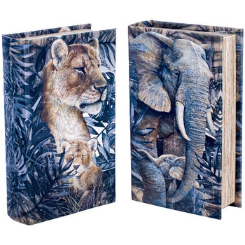 Dom Košare / škatle in košarice Signes Grimalt Knjiga Knjiga Tiger In Elephant 2 Enota Modra