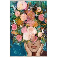 Dom Slike / platna Signes Grimalt Flower Woman Box. Rožnata
