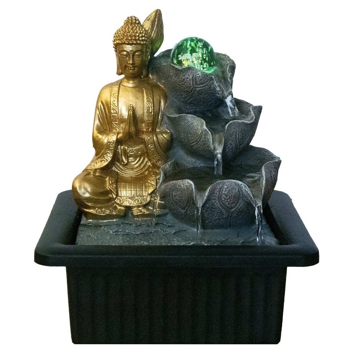 Dom Kipci in figurice Signes Grimalt Buddha Fontana S Svetlobo Pozlačena
