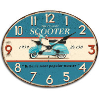 Dom Ure Signes Grimalt Scooter Wall Clock. Modra