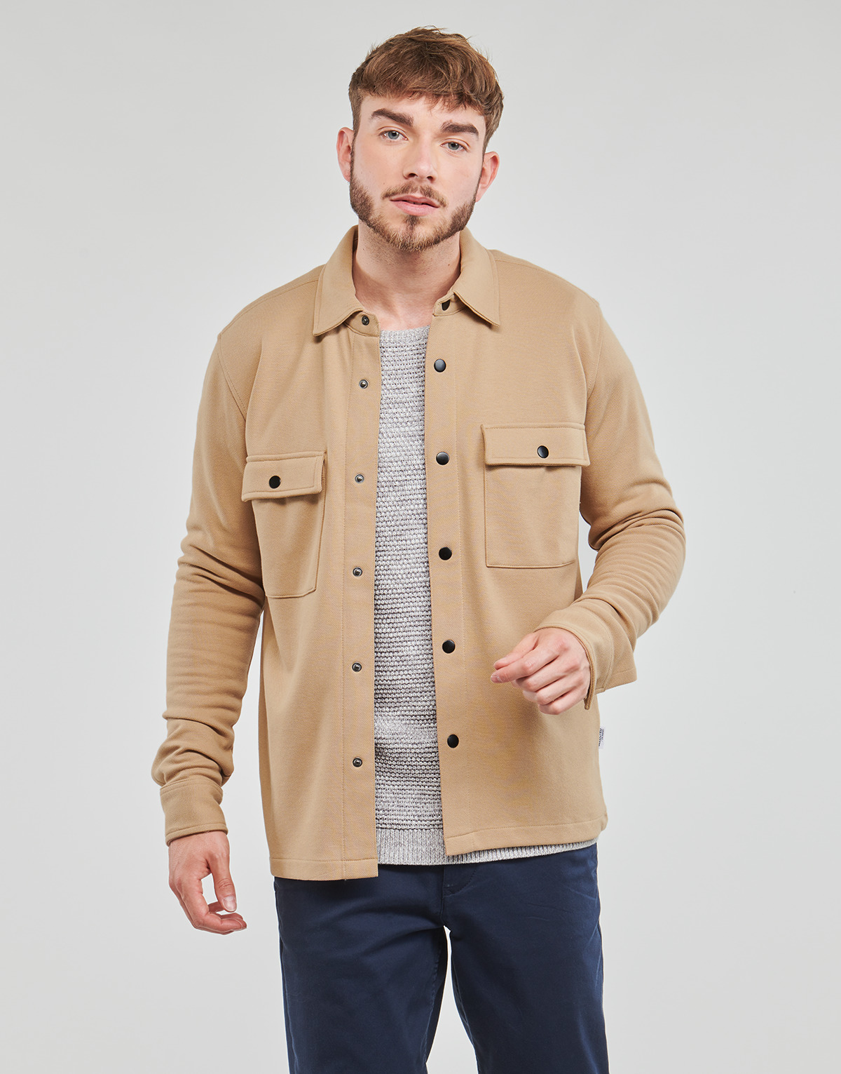Oblačila Moški Jakne Selected SLHJACKIE SWEAT JACKET Bež