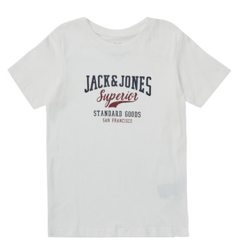 Oblačila Dečki Majice s kratkimi rokavi Jack & Jones JJELOGO TEE SS O-NECK Bela