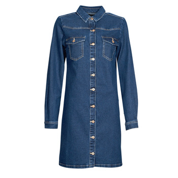Oblačila Ženske Kratke obleke Pieces PCPERRY L/S DENIM DRESS-VI Modra