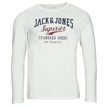 Oblačila Moški Majice z dolgimi rokavi Jack & Jones JJELOGO TEE LS O-NECK 2 COL Bela