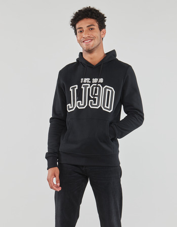 Oblačila Moški Puloverji Jack & Jones JJCEMB SWEAT HOOD Črna