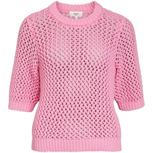Oblačila Ženske Puloverji Object Ronaska Knit - Begonia Pink Rožnata