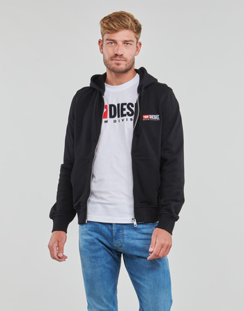 Oblačila Moški Puloverji Diesel S-GINN-HOOD-ZIP-DIV Črna