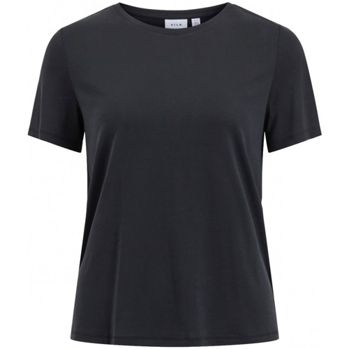 Oblačila Ženske Puloverji Vila Modala O Neck T-Shirt - Black Črna