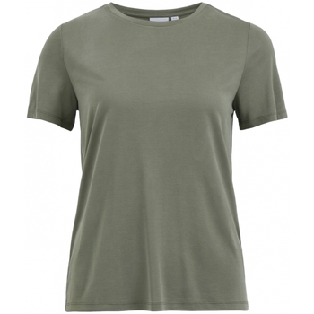 Oblačila Ženske Puloverji Vila Modala O Neck T-Shirt - Four Leaf Clover Zelena