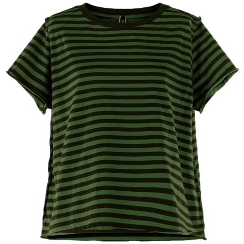 Oblačila Ženske Topi & Bluze Wendy Trendy Top 220837 - Black/Green Zelena