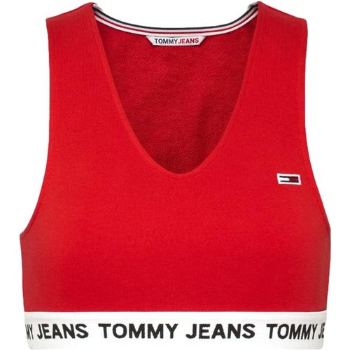 Oblačila Ženske Majice & Polo majice Tommy Jeans TOP ROJO MUJER   DW0DW13830 Rdeča