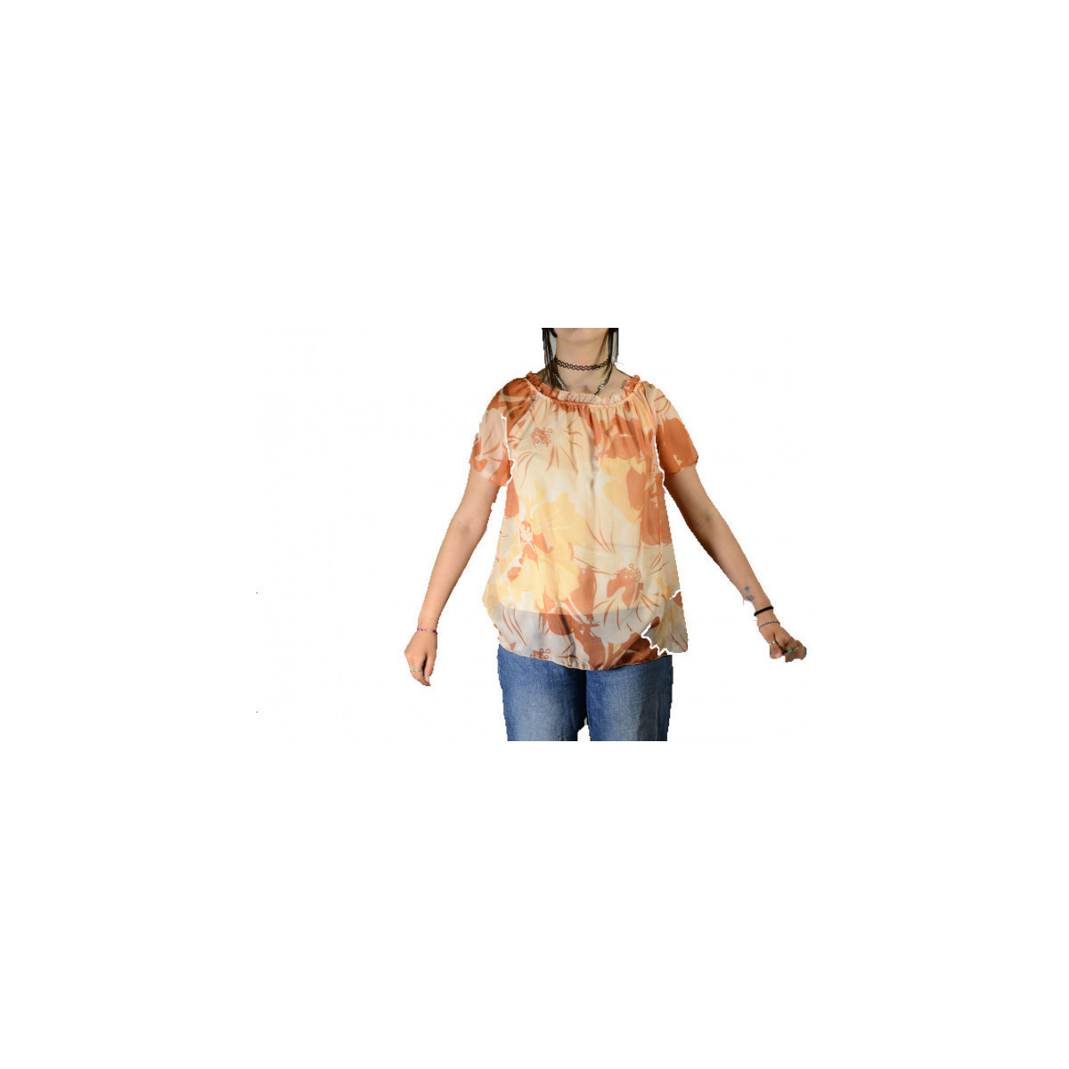 Oblačila Ženske Majice & Polo majice Dinovo 5323 Oranžna