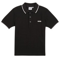 Oblačila Dečki Polo majice kratki rokavi BOSS J25P26-09B-C Črna