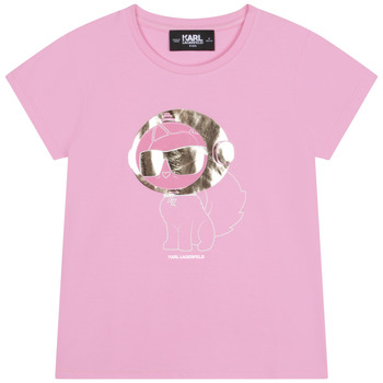 Oblačila Deklice Majice s kratkimi rokavi Karl Lagerfeld Z15414-465-B Rožnata