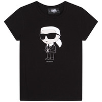 Oblačila Deklice Majice s kratkimi rokavi Karl Lagerfeld  Črna