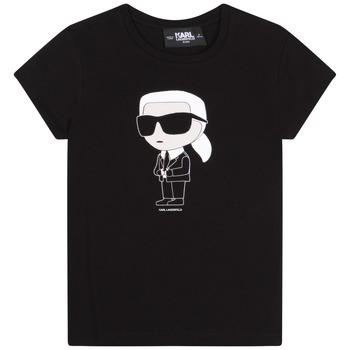 Oblačila Deklice Majice s kratkimi rokavi Karl Lagerfeld Z15418-09B-B Črna